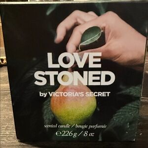 Victoria's Secret Love Stoned Scented Candle - Green and Red